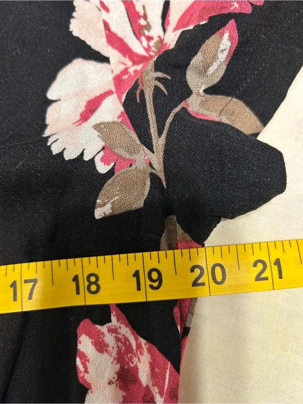 American Rag Black Romper with Pink Floral Print